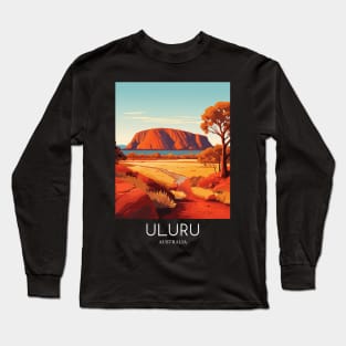 A Pop Art Travel Print of Uluru / Ayers Rock - Australia Long Sleeve T-Shirt